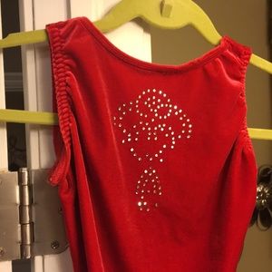 Girl’s red velour leotard